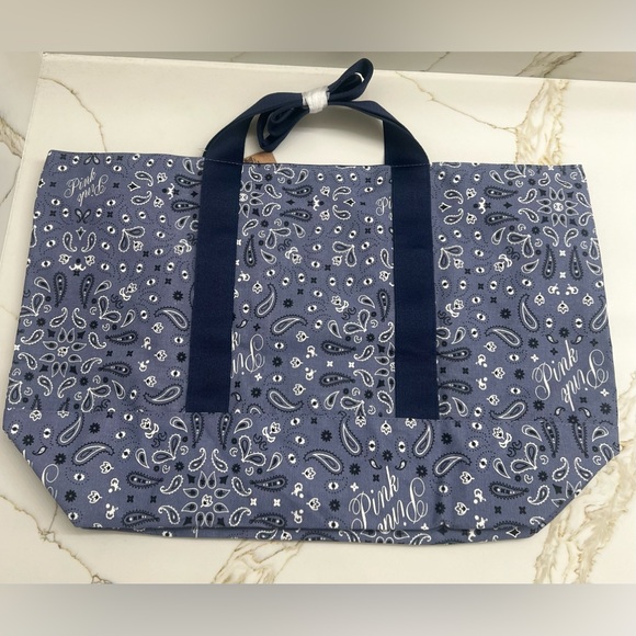Victoria’s Secret Pink Blue Bandana Tote Bag - Picture 2 of 6